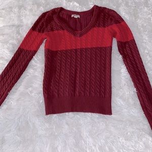 V neck woven sweater